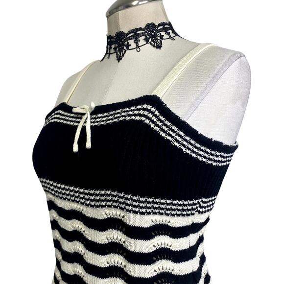 Adorable Knit Striped Coquette Gothic Emo Cropped Tank - Picture 6 of 11